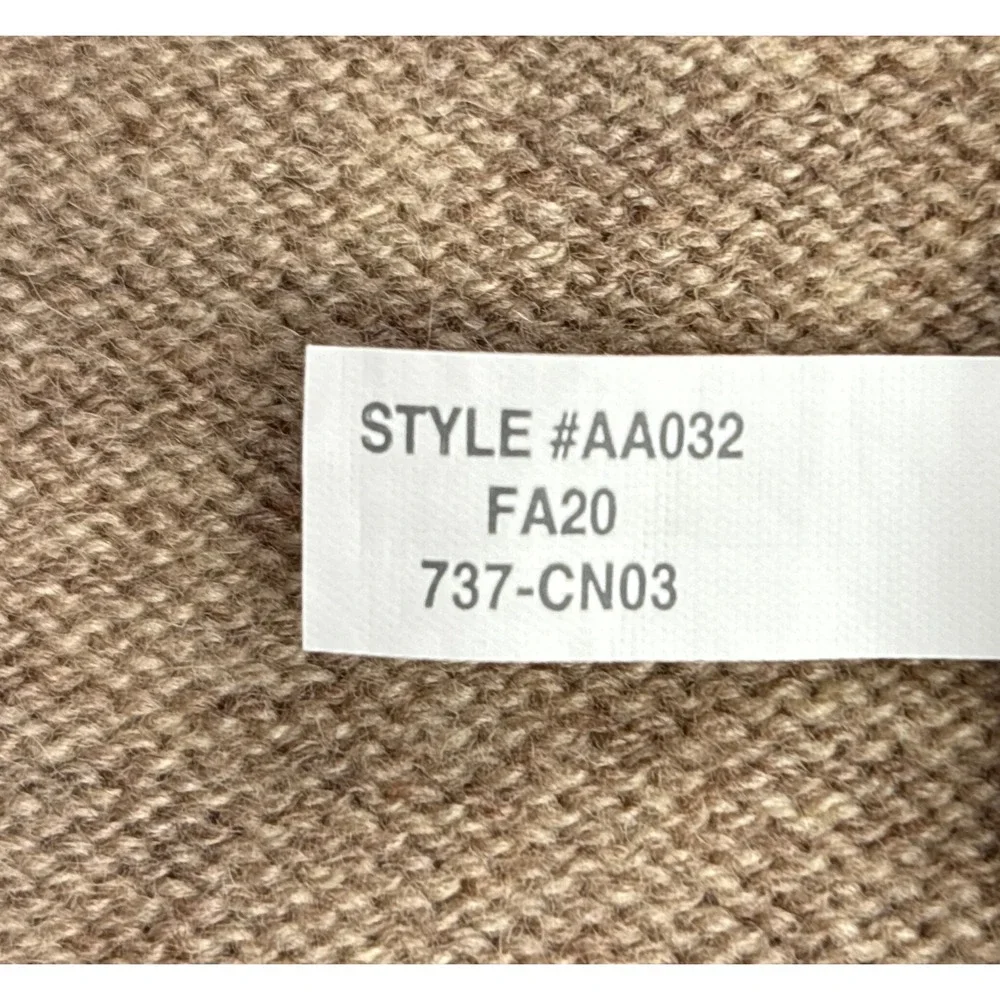 J.Crew Shawl Collar Sweater Mens Large L Heathered Tan Lambs Wool Blend Pullover